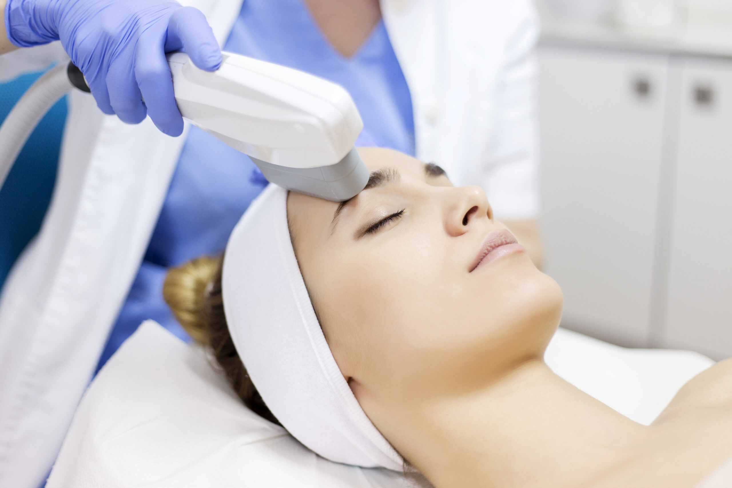 woman getting advanced laser therapy at a med spa